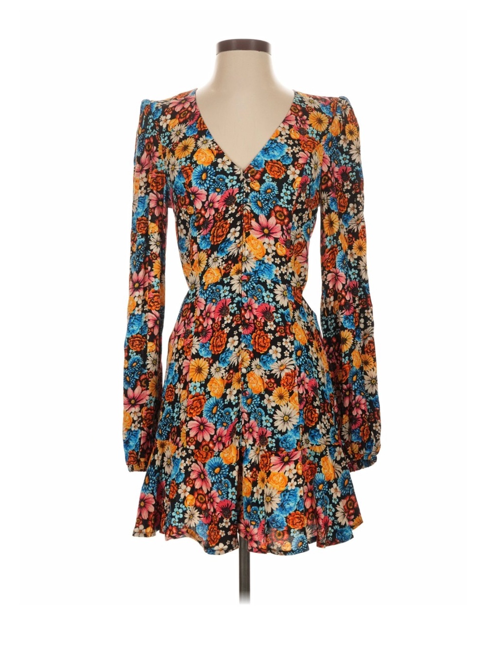 AFRM Multi Wildflower Cutout Mini Dress